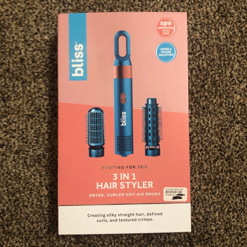 🌹🍃New BLISS 3 in 1 Hair Styler ~ Dryer, Curler Hot Air Brush🍃🌹